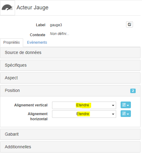 Modification position jauge