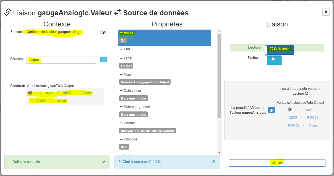 Résumé liaison source de donnée